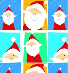 Christmas Gift wrap "Peek-A Boo Santa"