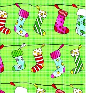 Christmas Gift wrap "Stocking Plaid"