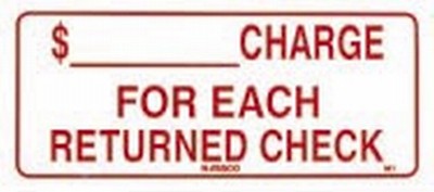 Charge for Returned Check
