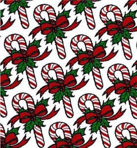 Christmas Gift wrap "Candy Canes & Bows"