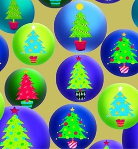 Christmas Gift wrap "Snow Globe Trees"