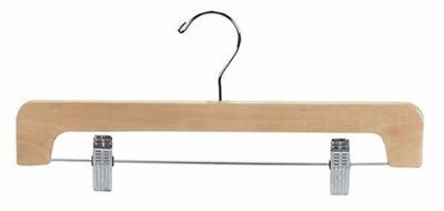 Pant/Skirt Hanger  - Natural & Chrome Wood Hangers