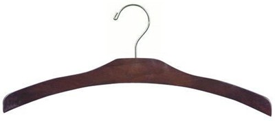 Decorative Top Hanger - Walnut & Chrome Wood Hangers