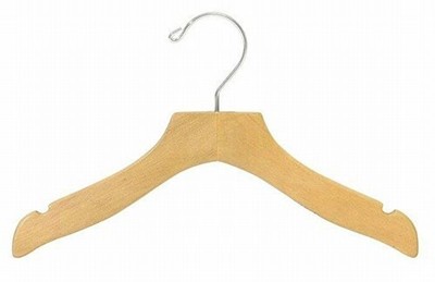 Natural Wave Top Hanger-12" - Childrens Wood Hangers