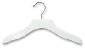 White 12" Children's Top Hanger - Childrens Wood Hangers