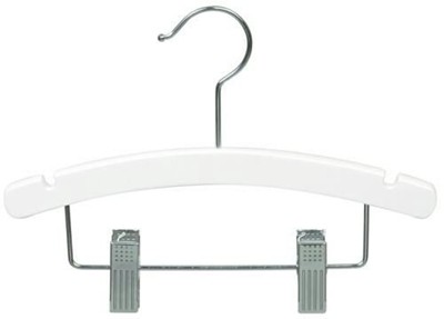 White 10" Combination Hanger w/ Clips - Infant Wood Hangers