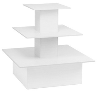 Square 3-Tier Table White