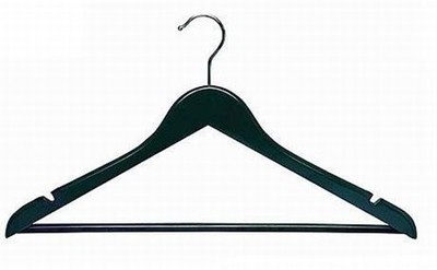 Black Suit Hanger w/ Bar - Black & White Wood Hangers