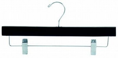 Black Pant/Skirt Hanger - Black & White Wood Hangers