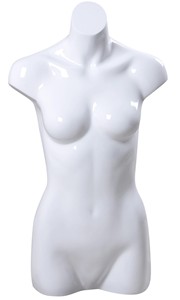 White Gloss Female Torso  - Mannequin Forms