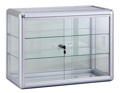 Glass Countertop Showcase with Lock