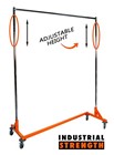 400LB LOAD Commercial Grade Rolling Z Rack Garment Rack with Nesting Orange Base