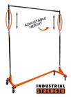 400LB LOAD Commercial Grade Rolling Z Rack Garment Rack with Nesting Orange Base