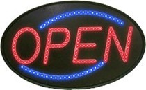 LED Oval "Open" Sign