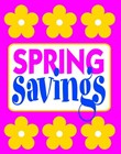 Sign "Spring Savings"