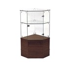 HALF VISION PENTAGON CORNER CASE WITH SWING DOOR & LOCK WALNUT