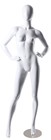 White Gloss Female Mannequin w/ Arms on Hips