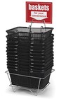 Wire Mesh Tote Retail Store Shopping Baskets w/ Stand & Sign