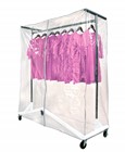 Garment Z-Rack w/ White Base Kit (Includes Cover Supports & Clear Vinyl Cover)