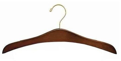 Decorative Top Hanger - Walnut & Brass Wood Hangers