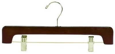 Pant/Skirt Hanger 14" Length Walnut w/Brass Hardware