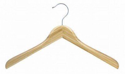 Contoured Bamboo Coat Hanger