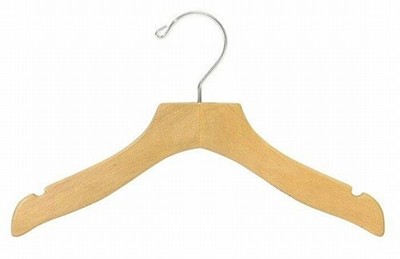 Natural Wave Top Hanger-12" - Childrens Wood Hangers