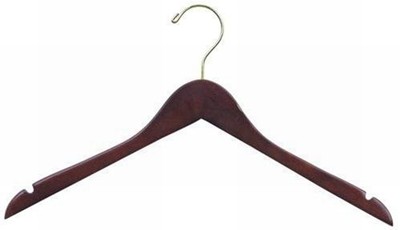 Flat Top  Hanger  - Walnut & Brass Wood Hangers