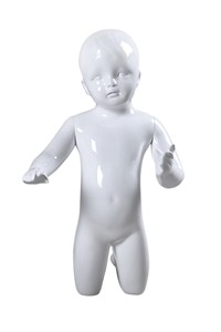 Gloss White Baby Mannequin Kneeling