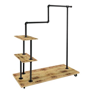 Pipe Rack with Wooden Base