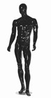 Black Gloss Male Mannequin w/ Straight Arms