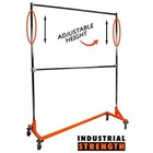Industrial Z Rack Orange with Add-On Hangrail Height Ext.
