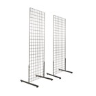2' x 6' Gridwall Panel Tower with T-Base Floorstanding Display Kit, 2-Pack